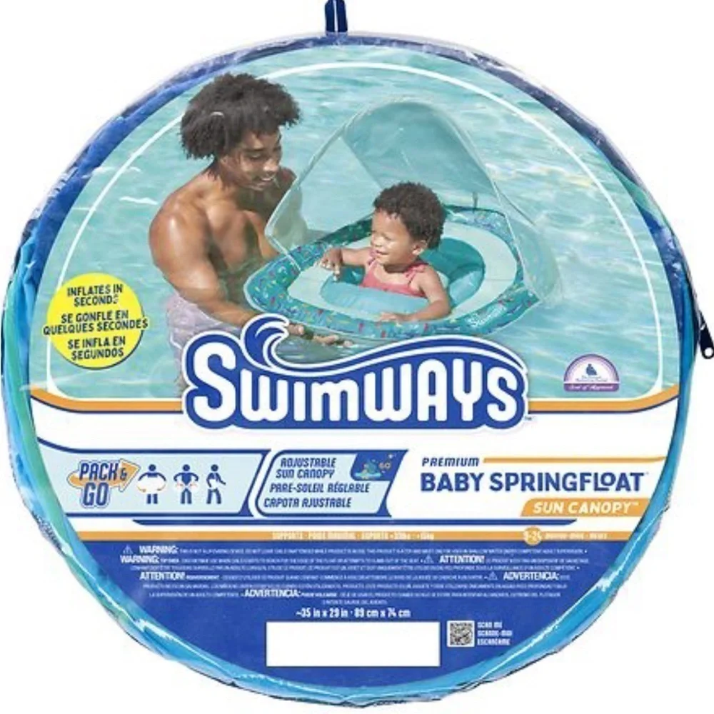 SwimWays Baby Spring Float Sun Canpoy Blue